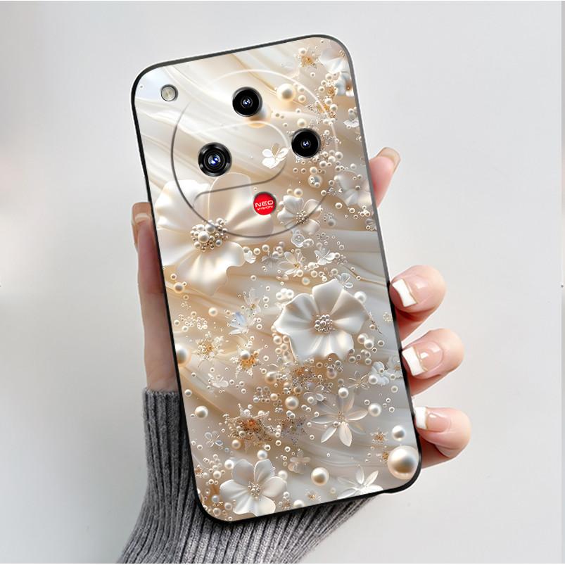 For Nubia Focus 2 5G Z2462N Case Luxury Fashion Butterfly Flowers Soft TPU Silicone Black Cover for ZTE Nubia Focus2 Phone Case
