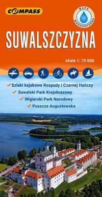 Suwalszczyzna. Wigierski National Park, Augustów Forest, Czarna Hańcza, Rospuda. Laminated Tourist Map. Wyd. 2025. Compass