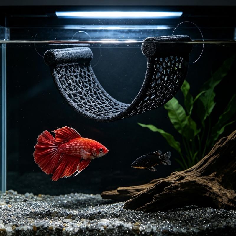 Wall Mount Shelf Set for Ornamental Shrimp, Suction Cup Rest Shelf for Small Glass Habitats, 2 Piece Plastic Water Habitat Accent