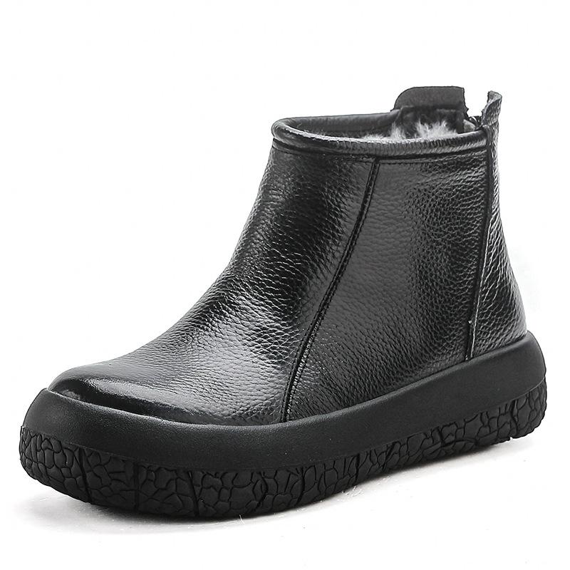 

Winter New Waterproof Platform Thick-soled Retro Booties Women s Warm Mother Shoes Cotton Boots 35 чёрный