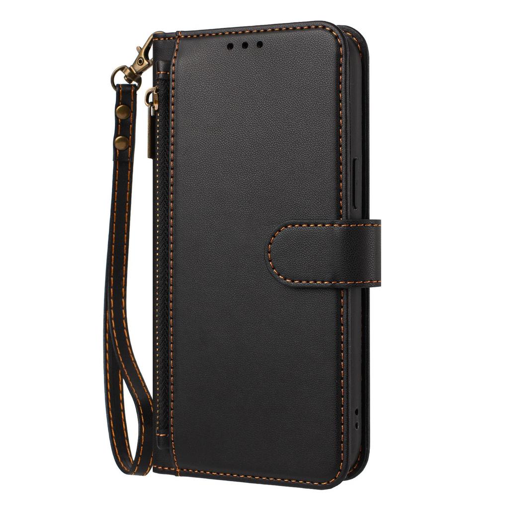 Solid Color Leather Zipper Wallet Case for Pixel 11 Pro XL with Card Slot, Google 10A Protective Cover.
