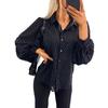 Europe and the United States 1116 Popular Spring and Autumn Long-sleeved Polka Dots Loose Design Shirt Top Women's Clothing