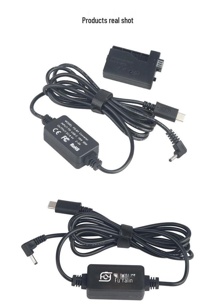 DRE5 PD/Type-C Adapter for Canon 450D, 1000D, 500D, KISS F with LP-E5 Dummy Battery