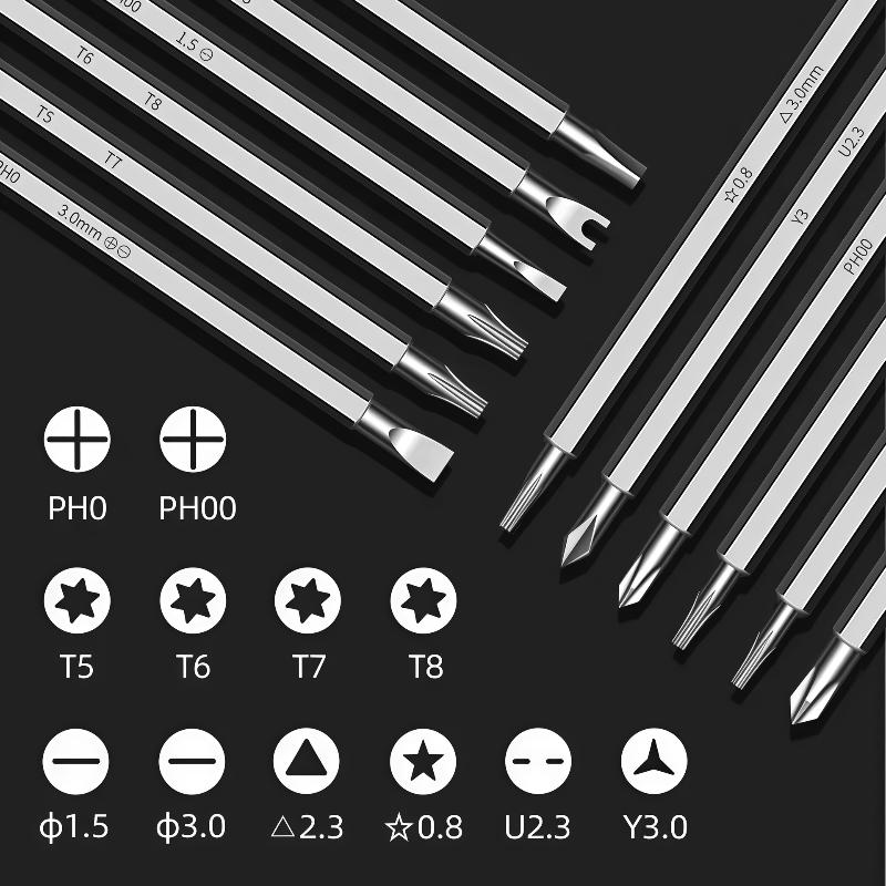 Mini Screwdriver Set 12 In 1 Precision Repair Tool Kit With Torx Slotted Magnetic Drill Bits For Camera Drone Watch Pc