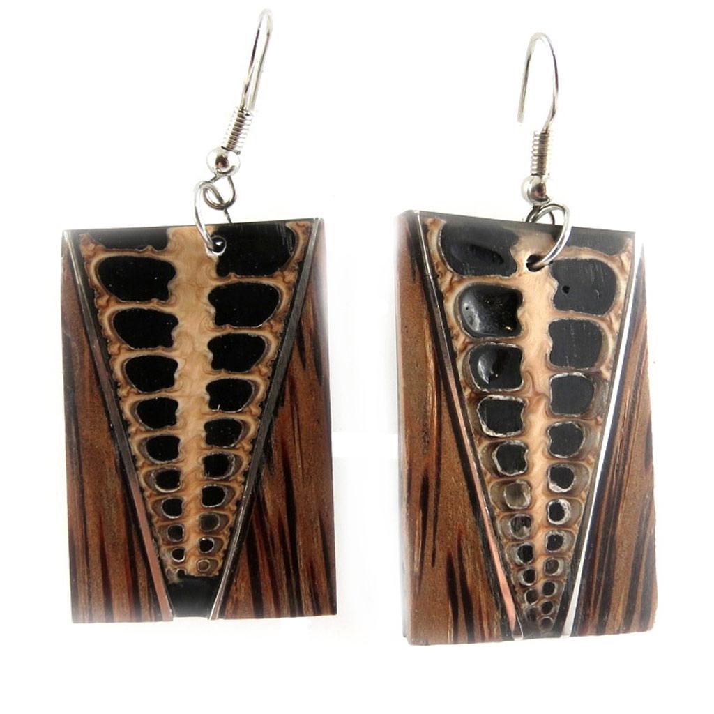 Les Trésors De Lily [E7200] - Brown 'Kilimanjaro' Designer Earrings