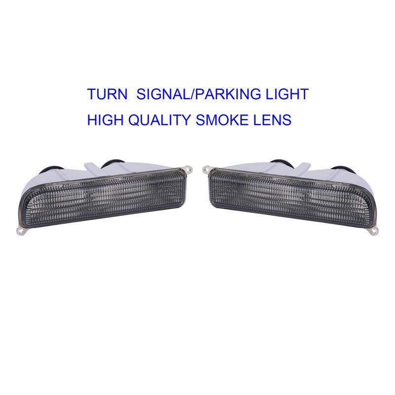 Fits for Jeep 97-01 XJ Signal Lights - COMBO Smoke Bumper Turn Signal (Left + Right) Crystal
