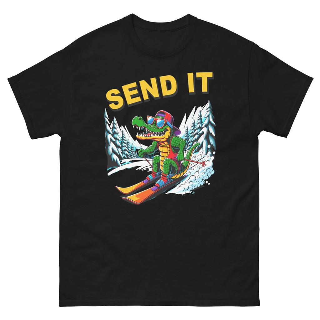 Send It Where Gators Shred Skiing Alligator Fun Shirt T-Shirt
