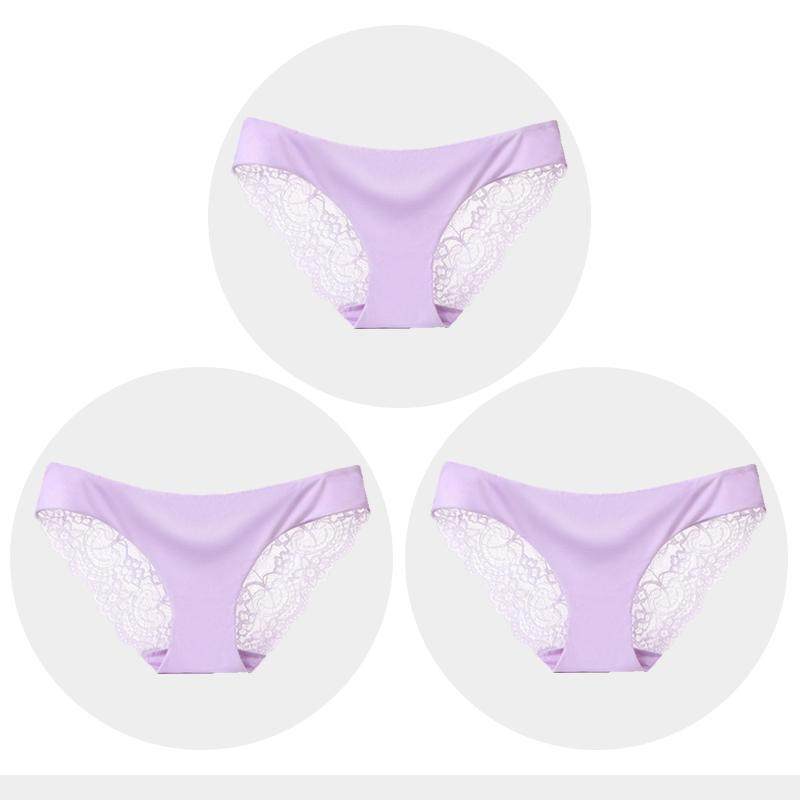 Women's Seamless Underwear Leopard Intimate Women Sexy Lace Black Floral Panties Seamless Panty 3 Pcs/set