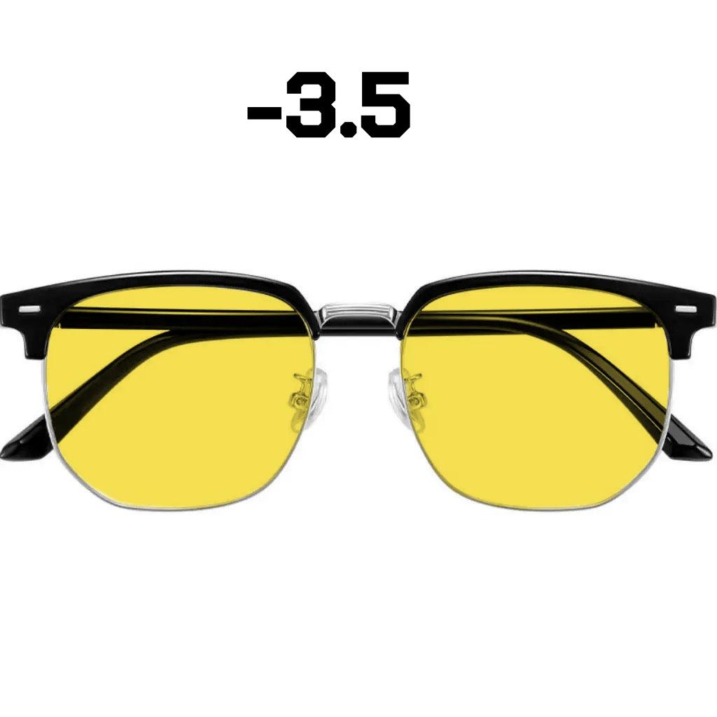 Unisex Half-Frame Night Vision Myopia Glasses Anti-Glare Driving Glasses for Drivers Fashion Eyebrow Frames Trendy Eyewear
