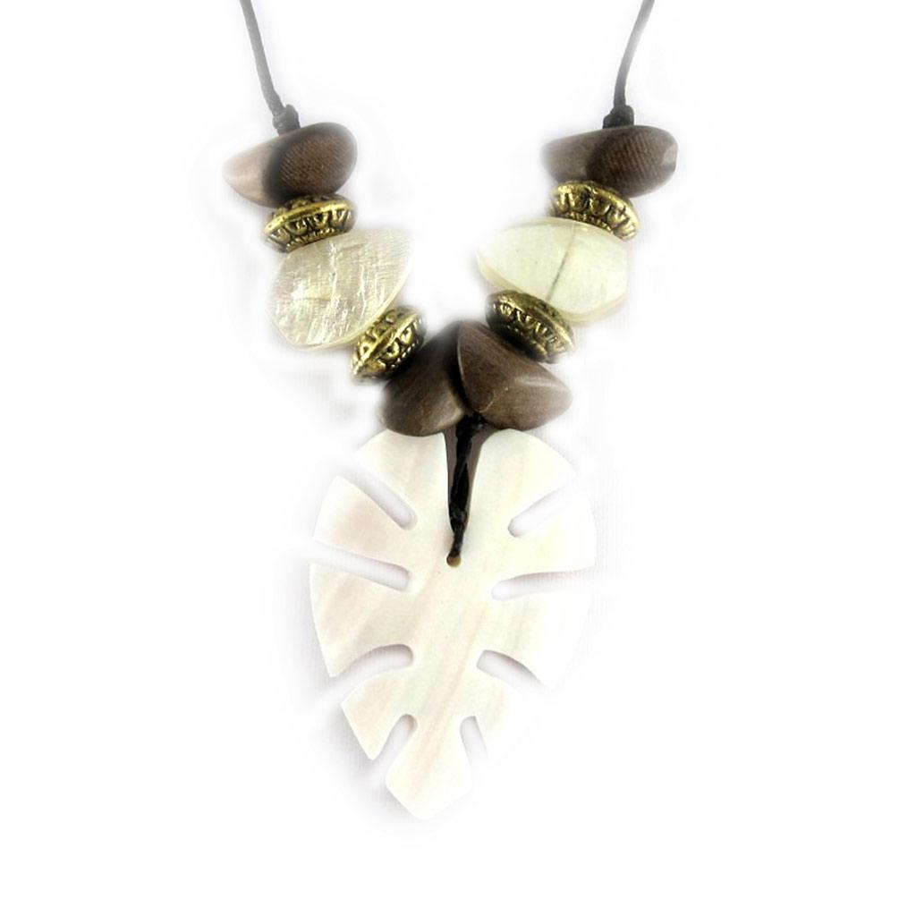 Les Trésors De Lily [D8280] - Designer Necklace 'Indian Summer' Ivory