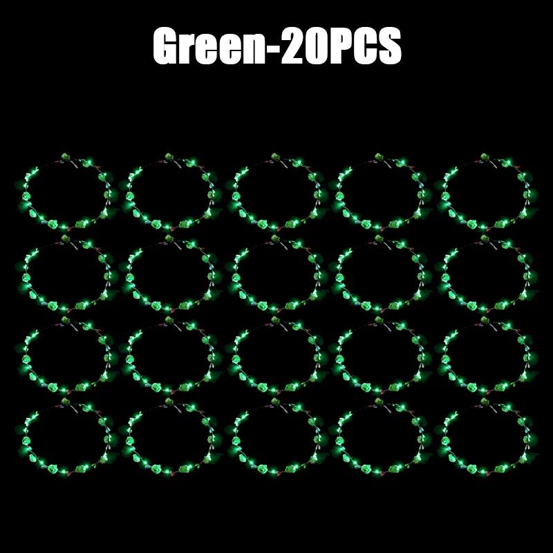 10/60Pcs Light Up Flower Headband LED Flower Hair Crown Glowing Floral Wreath Crowns Birthday Wedding Christmas Decoration 2024