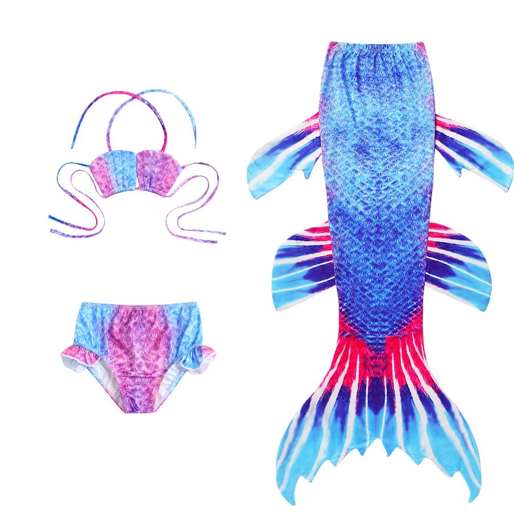 Mermaid Three-Piece Swimsuit for Little and Big Girls 140 cm