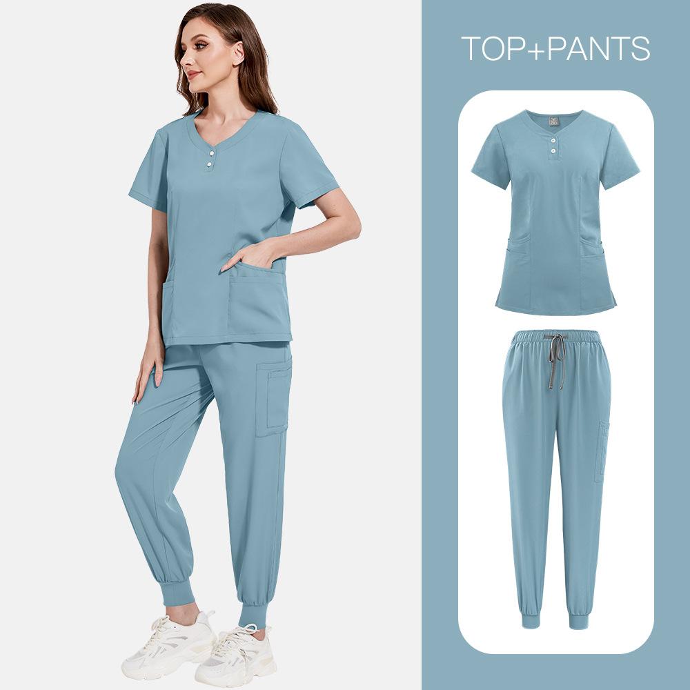 Elastic Medical Clothing Operating Room Short-Sleeved Hand-Washing Clothing Women'S Tops Work Clothing Nurse Clothing Doctor Hand-Brushing Clothing