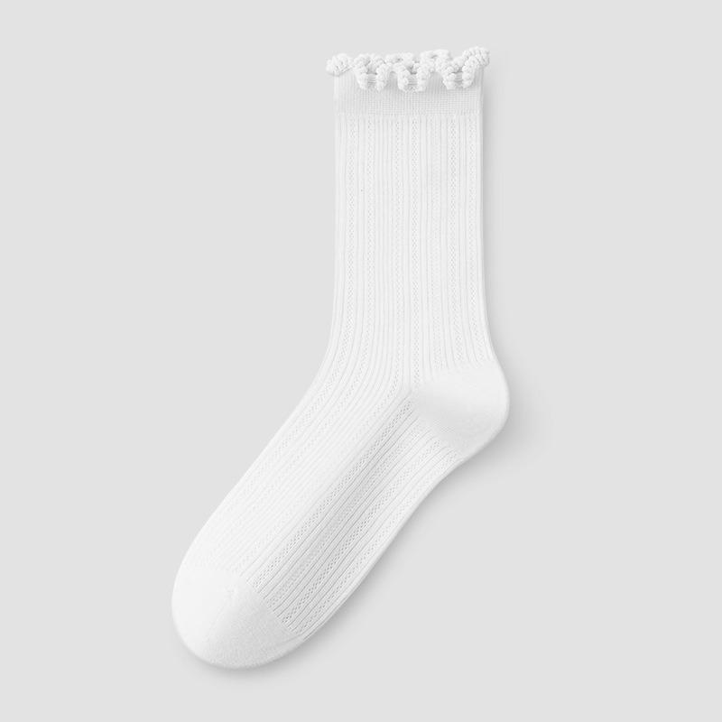 Female Summer Thin Models Hollow Out Small Fresh Thin Sweet Lace Boneless In The Tube Pile Pile Cotton Socks
