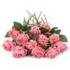 12Pcs Artificial Rose Flower with Single Stem 36cm Silk Material Fake Roses Used To Decorate The Bridal Bouquet Wedding Center Decorations Flower Wall