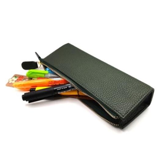 Shinko Seiki Shrink Leather Pen Case, Camel, PZ-230CA