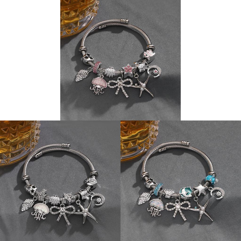 Bracciale Polpo Mondo Marino Con Strass Regolabile Gioiello Unisex Per Regalo Moda