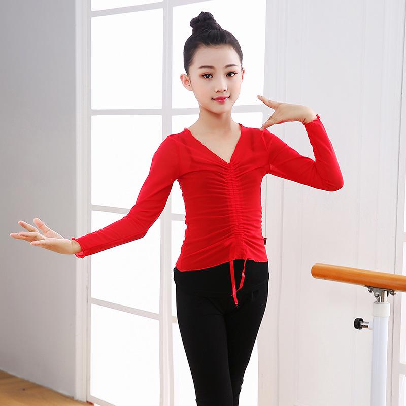 Girls  and Women s Dance Practice Outfit - Modern Chinese Ethnic Mesh Top for Classical & Rhythm Dance 180