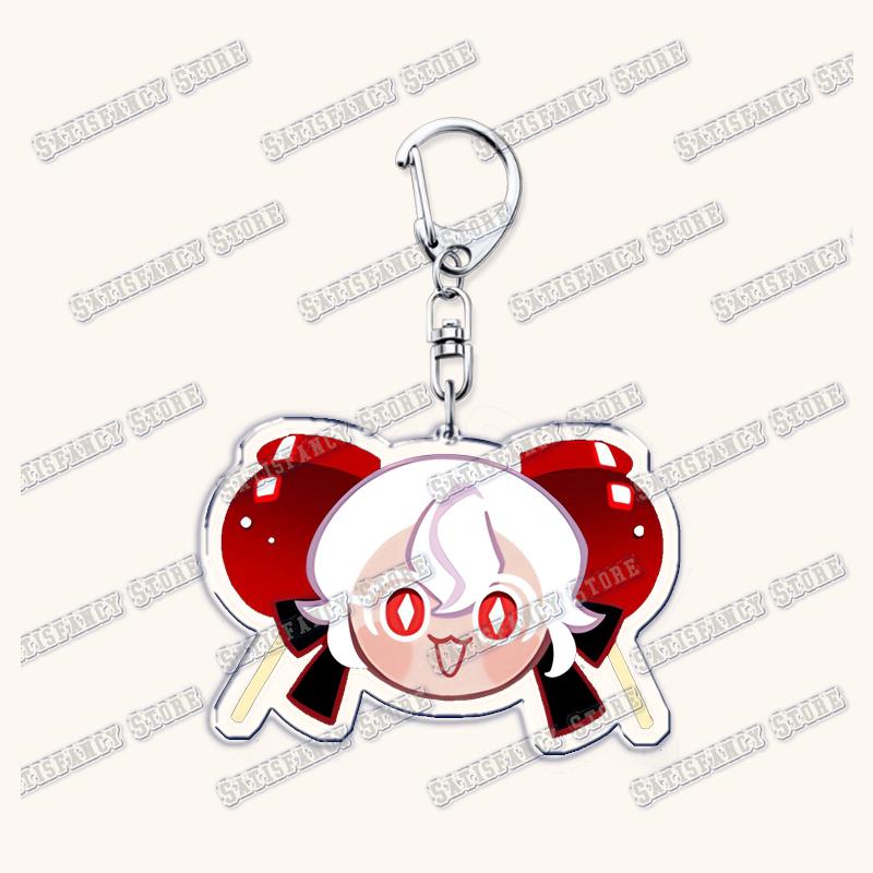 Süße Game Cookie Chibis Schlüsselanhänger für Accessoires Tasche Schatten Milch Reine Vanille Granatapfel Schlüsselringe Schmuck Fans Freunde Geschenke