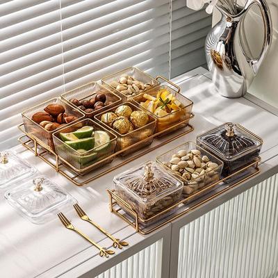 Light Luxury Fruit Plate Division Platter Home Living Room Dry Fruit Candy Snack Plate Bar KTV Nut Snack Plate