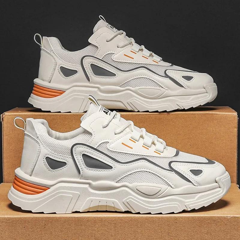 2024 Fashion And Comfortable Mesh Breathable Outsole Shoes Summer Hot Sale Mens Casual Shoes Thick Bottom Breathable Sneaker