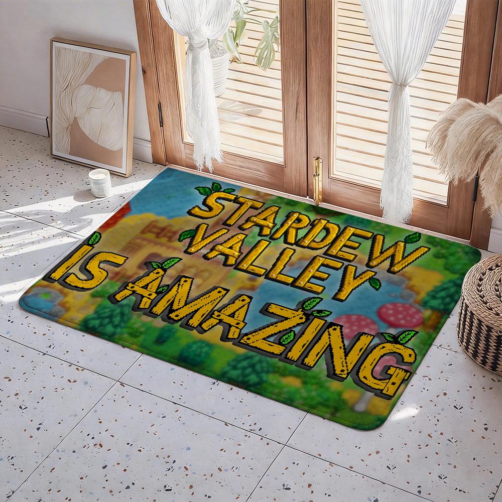 Game S Stardew Valley Floor Mat Eco Flannel Doormat Non Slip Odorless Indoor Floor Rug Soft Short Plush Home Mat