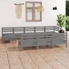 Day and Night - Day and Night Garden Furniture Set 10 Pieces Solid Gray Pine Wood