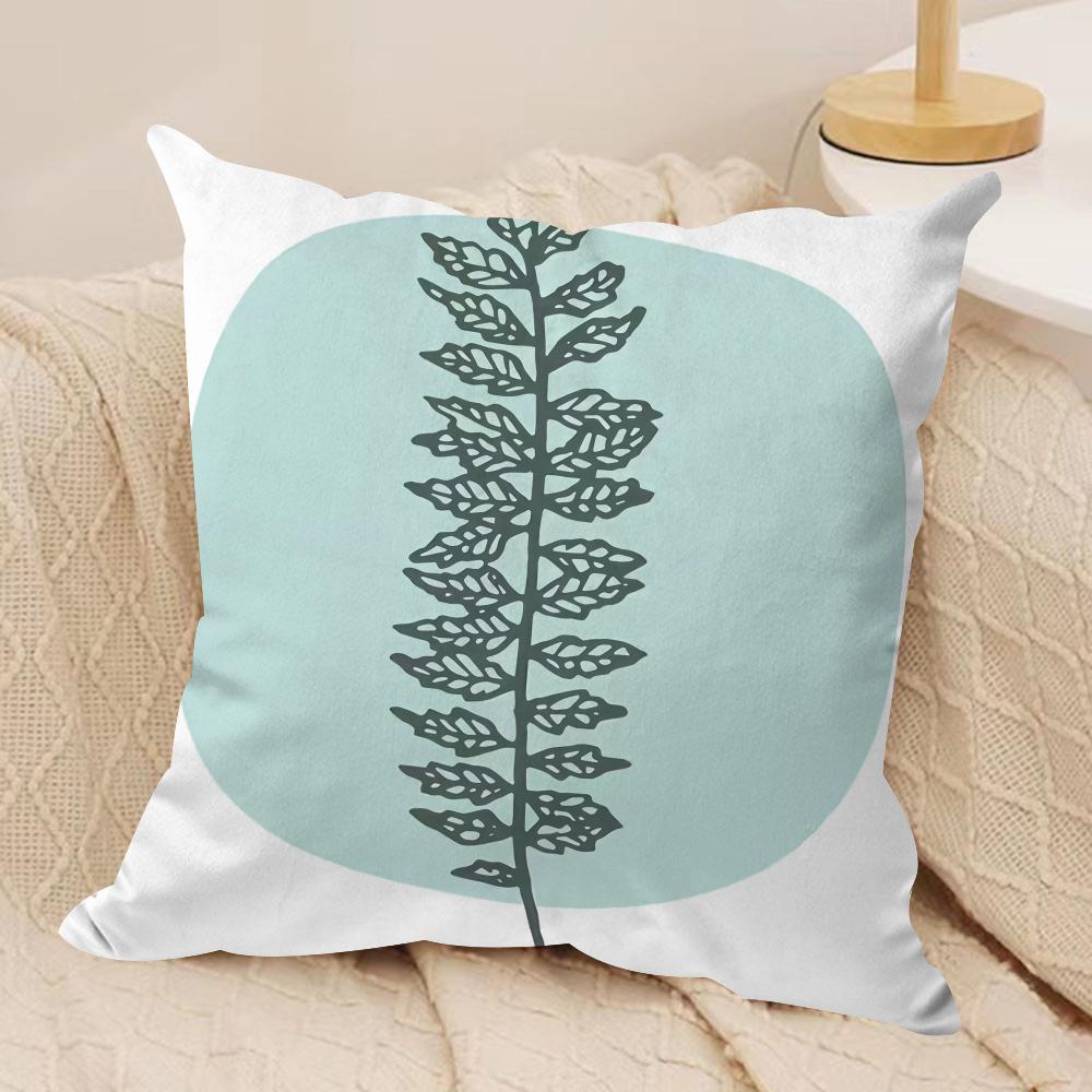 Minimalist Plants Cushion Cover Short plush Doublesided Print Square Throw Pillow Covers Sofa Home Cushion Decor