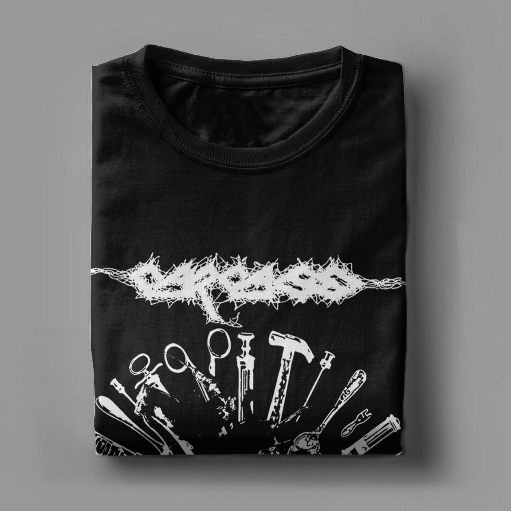 Carcass T Shirt for Men Pure Cotton Vintage T-Shirts Crew Neck Tee Shirt Short Sleeve Clothing Plus Size