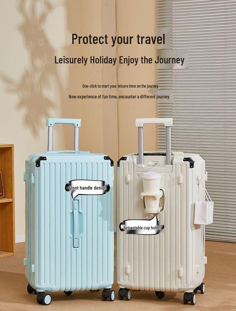 Women's Lightweight Travel Suitcase - Five-Wheel, 24"/28" Options, Large Capacity, Corner Protectors