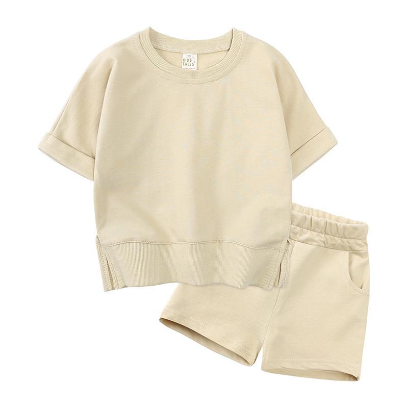 Boys' Summer 2025 Handsome Short-Sleeve Sportswear Set - Two-Piece