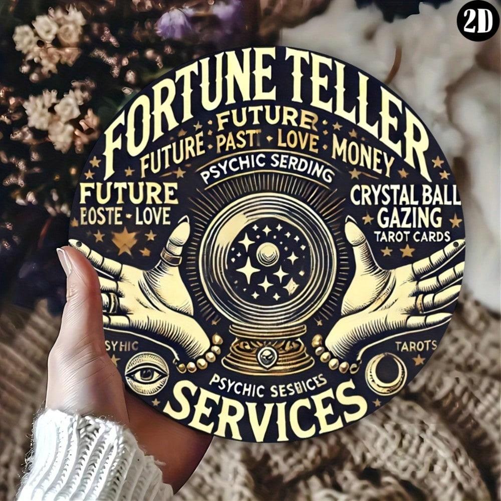 Винтажное Металлическое Настенное Искусство Декор Гадалка Психик Таро Хрустальный Шар Железный Знак