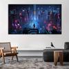 Cyberpunk Style Poster Sci-Fi Canvas Art Print Painting Neon Lights Night City Street Scenery Poster Prints Room Bedroom Decor