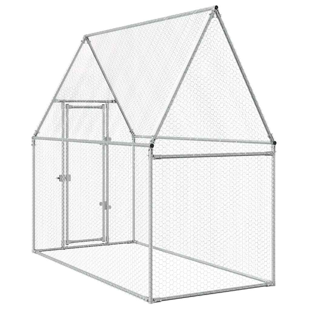 Chicken Coop Silver 200 x 100 x 190 cm Galvanized Steel