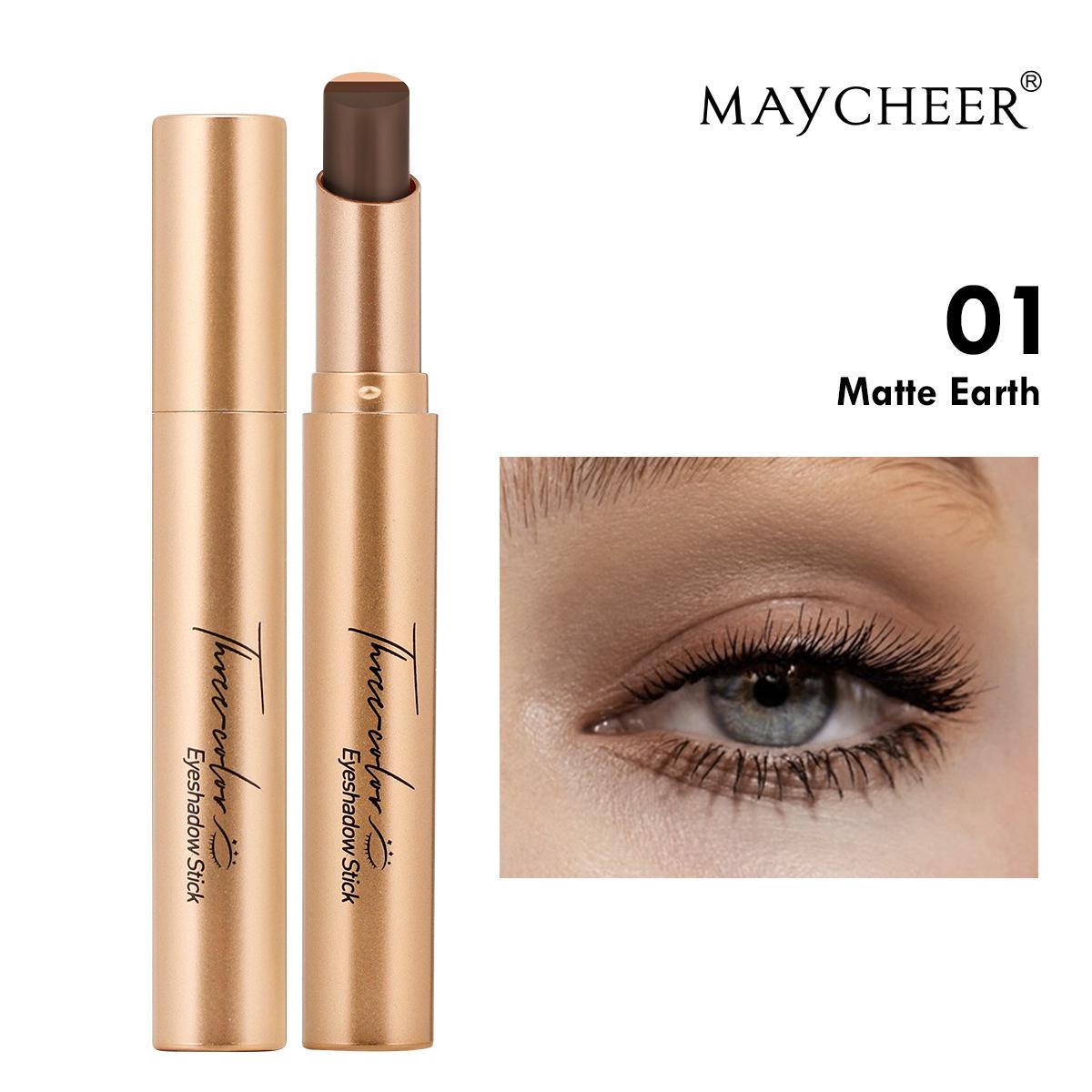 MAYCHEER Gradient Three-Color Pearlescent Eyeshadow Stick for Beginners 3.5g