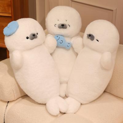 Non-Toxic Super Cute Seal Plush Doll Lifelike Comfortable Sea Otter Throw Pillow Stuffed Animal Sleep Companion Doll Birthday Gift