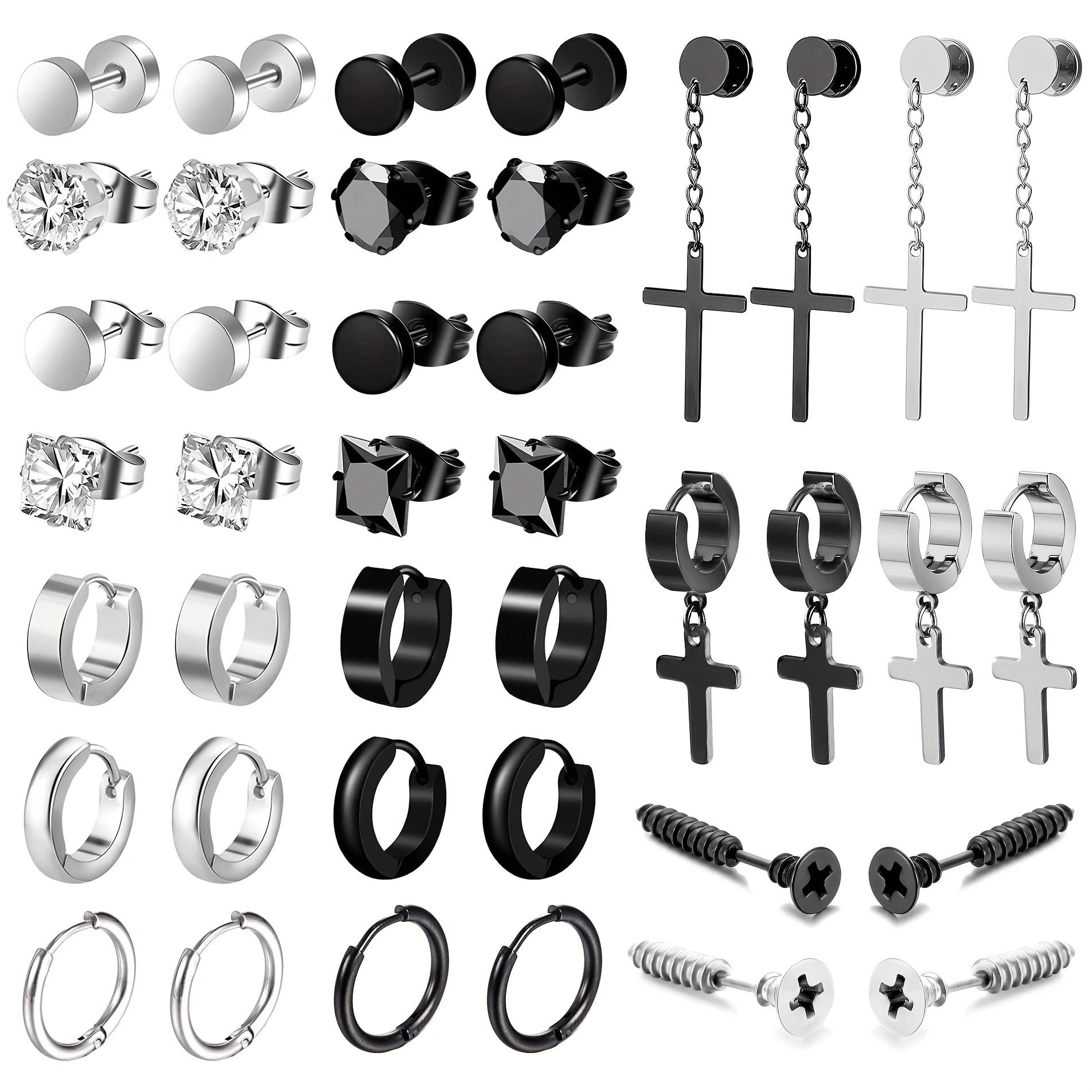 Tuiying-003 Jewelry & Bijouterie Women's 40Pcs Retro Stainless Steel Earring Set Cubic Zirconia Spiral Cartilage Studs Hypoallergenic Piercing Jewelry