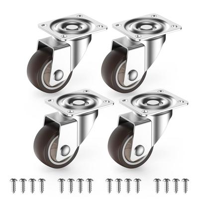 1 Inch Small Caster Wheels for Furniture Low Profile Casters Set of 4 Total Capacity 90 Lbs Perfect Wheels for Small Project,Nightstand,Side Table