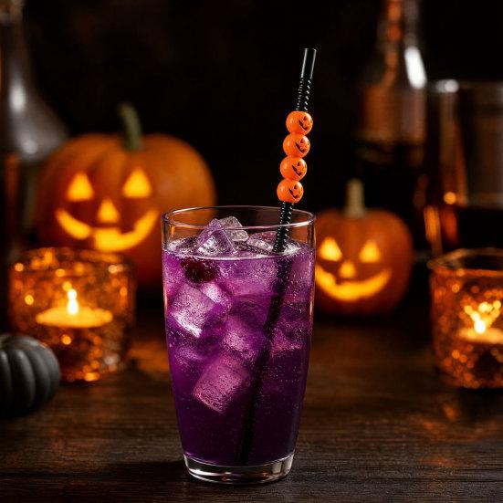 Yousheng Plastic Halloween Straw, Spooky Pumpkin Skull Skeleton Drinking Straw for Halloween Party Favors, Kitchen Table Decor