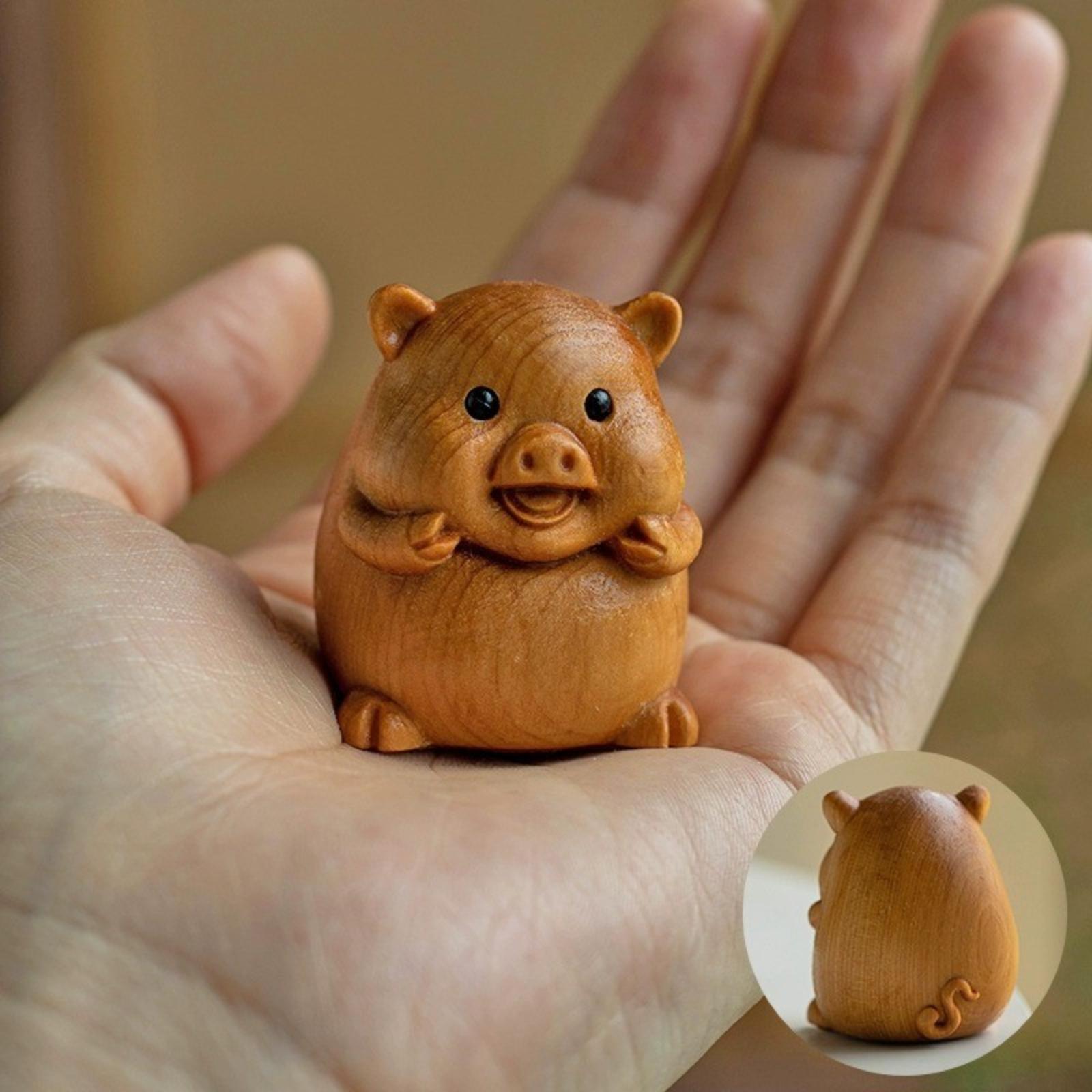 Twelve Wood Carved Hand-held Pieces, Ornaments, Tabletops One Size