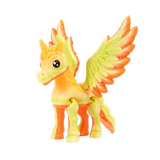 3D Printed Horse Ornament Articulated Horse Winged Unicorn Toy Flexible Animal Fidget Toy with Movable Joints for Home Office Stress Relief Desktop