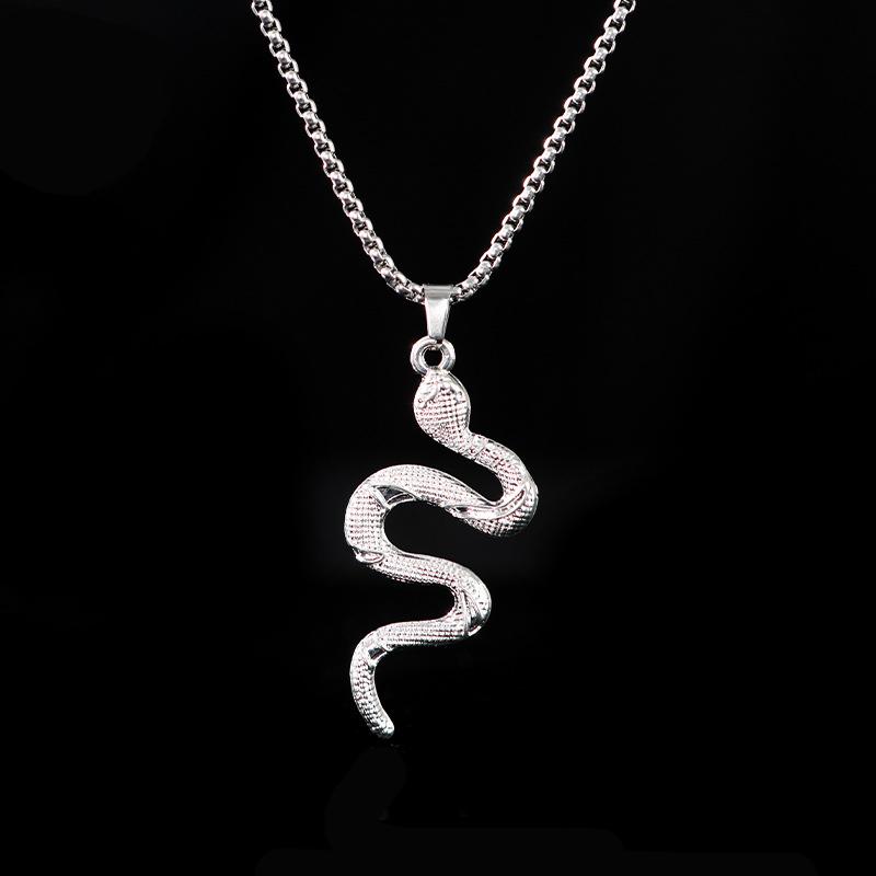 

Retro Large Snake Pendant Necklaces for Women Men Punk 70CM Long Hiphop Rock Copper Color Chain Collar Friend Christmas Gift