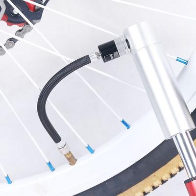 2Pcs Universal Bike Pump Extension Hose, Presta & Schrader Valve Tire Inflator Tube for Bicycle Tire Pressure Gauge Accessories