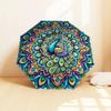 Colorful Peacock Mandala Automatic Opening Folding Umbrella with 8-Bone Iron Frame - Perfect for Festivals, Travel, Daily Use, and Gifts!112