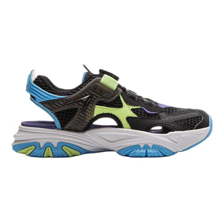 Li Ning Kids Sports Lifestyle Series Comfortable Versatile Non-Slip Shock Absorbing Low-Top Sandals Kids Sandals Black YKUV006-1