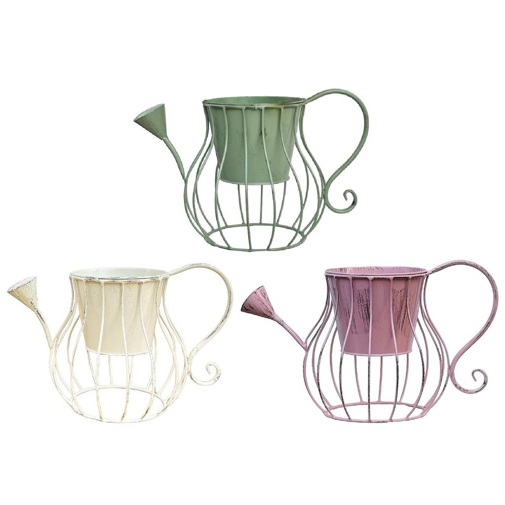 Văzătoare în formă de stropitoare Ghiveci pentru plante Ghiveci de flori Decorațiune pentru casă Cadou unic cu mâner Ghiveci rustic din fier Ghiveci de flori pentru grădină în aer liber