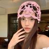 Handmade Crochet Flower Knitted Hat Bohemian Style Woven Cap Cute Hollowed Out Beanie Cap  Women