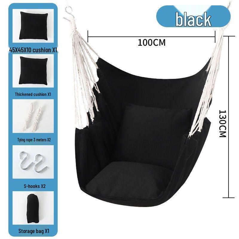 Canvas Hanging Chair: Thickened Indoor/Outdoor Dorm Swing for College Students & Kids