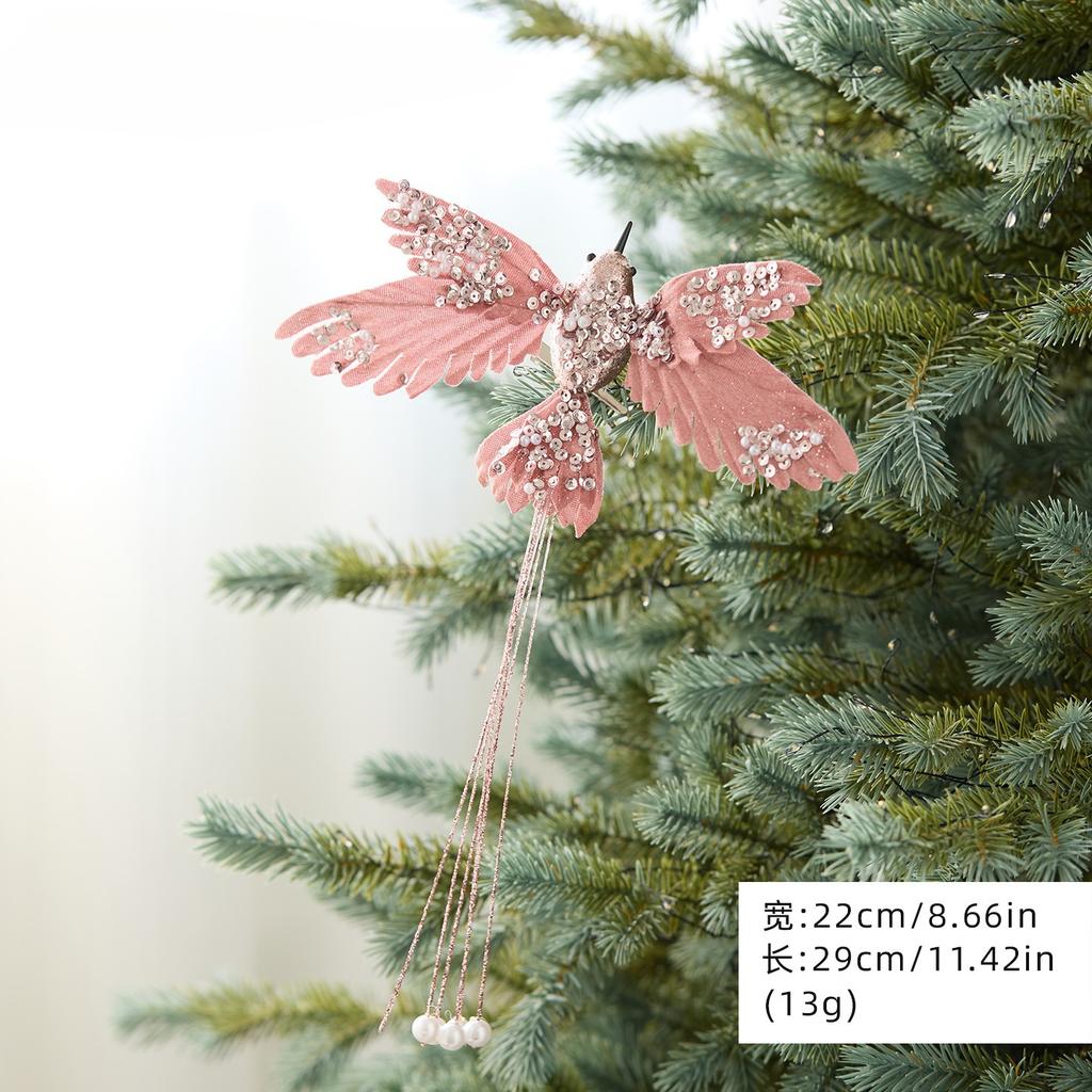New Christmas Hummingbird Pendant Christmas Scene Arrangement Fabric Simulation Bird Christmas Tree Decoration Pendant