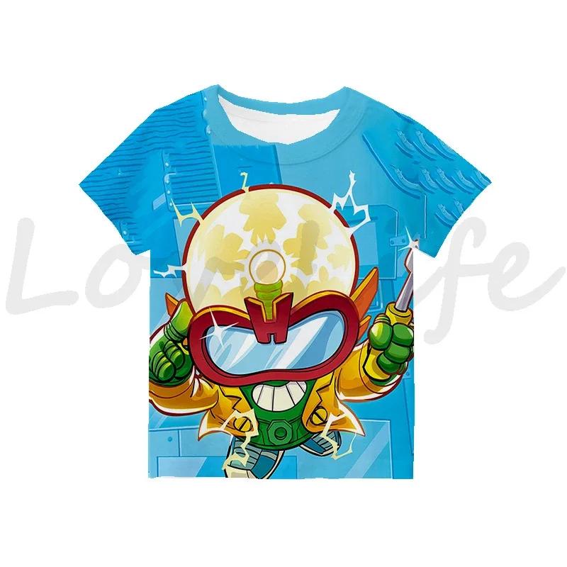 Kids SuperTings T Shirt Harajuku Boys Girls Cartoon Print T-shirts Summer Short Sleeve Children's Clothing Comfortable Tee Tops